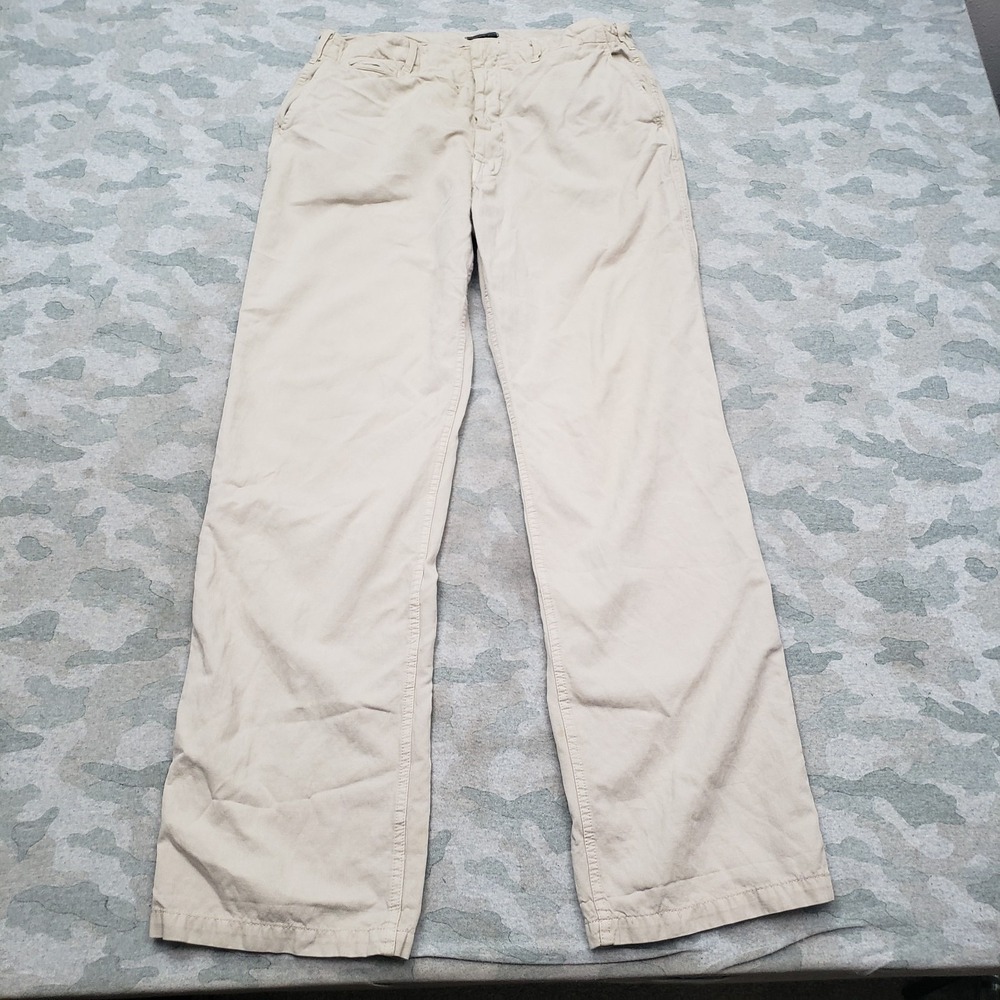 Mason's Pants Mens 34x32 Tan Straight Leg Linen Blend Made In Italy